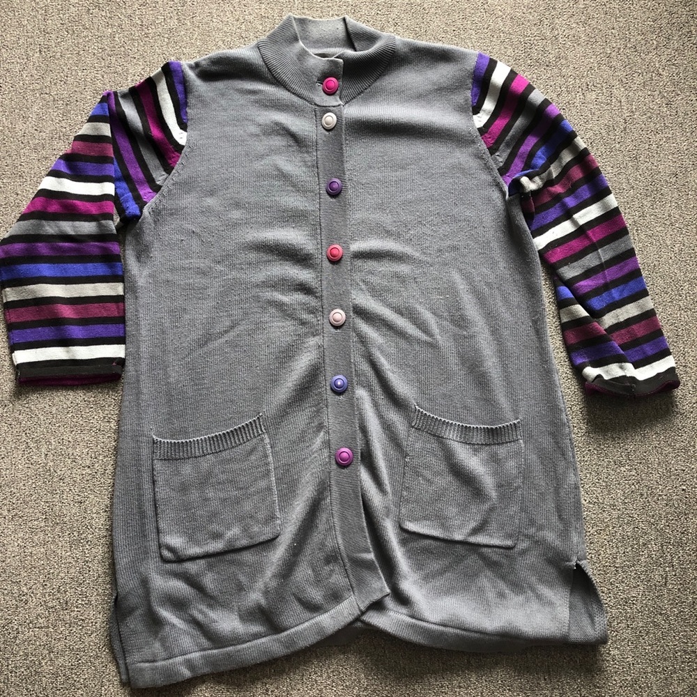 Bob Mackie - multi colored sweater jacket - 1x